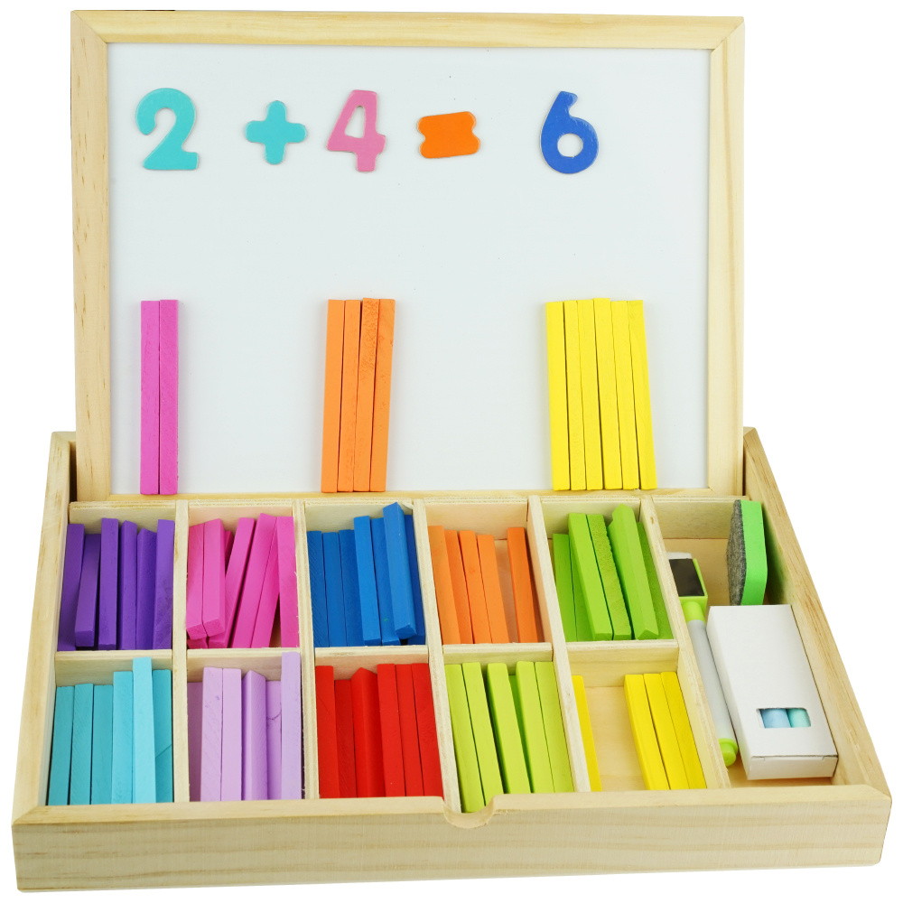Tablica Kredowo-Magnetyczna Patyczki Drewniane Do Nauki Liczenia Cyferki Marka KinderSafe