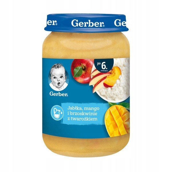 GERBER Deserek jabłka mango brzoskwinie z twarożkiem 190g