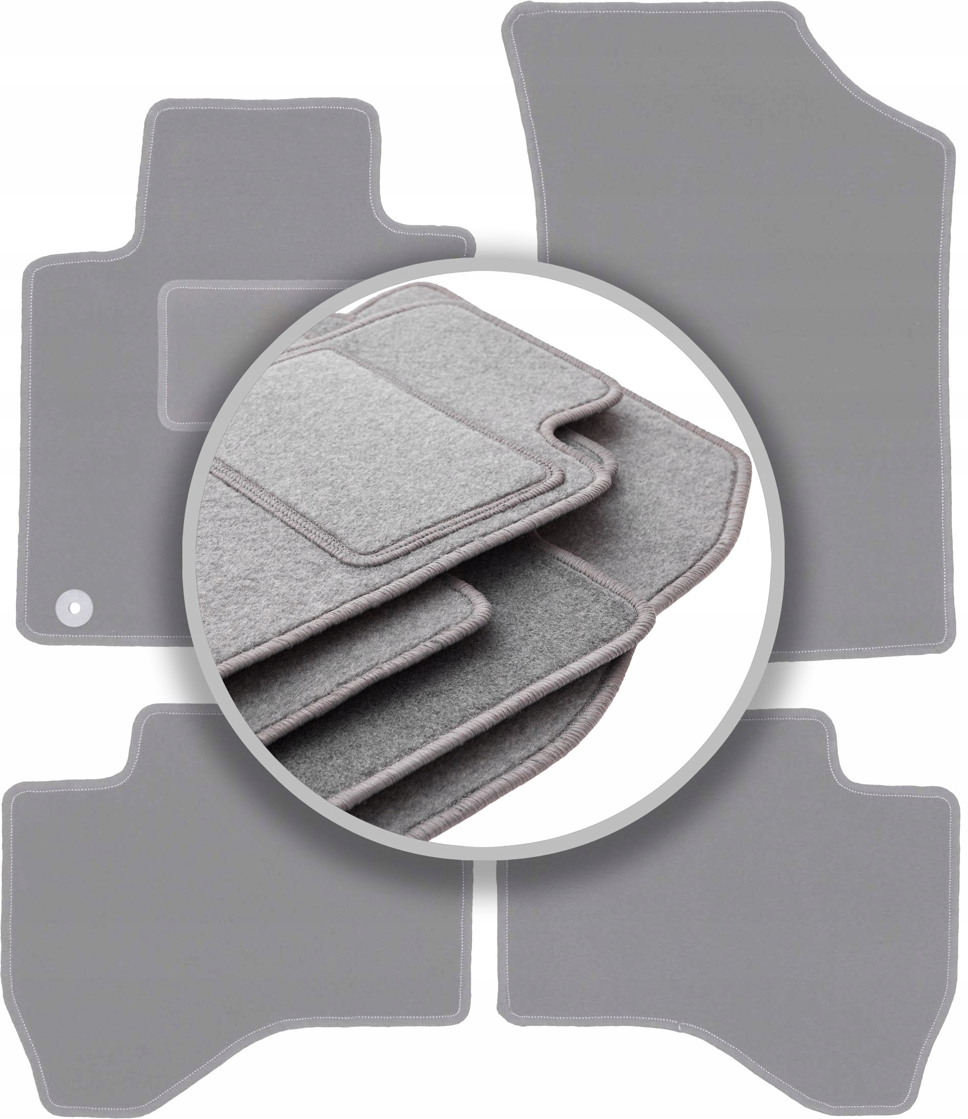 Velurové koberce Oslo šedé pro: Citroen C1 II hatchback 2014-