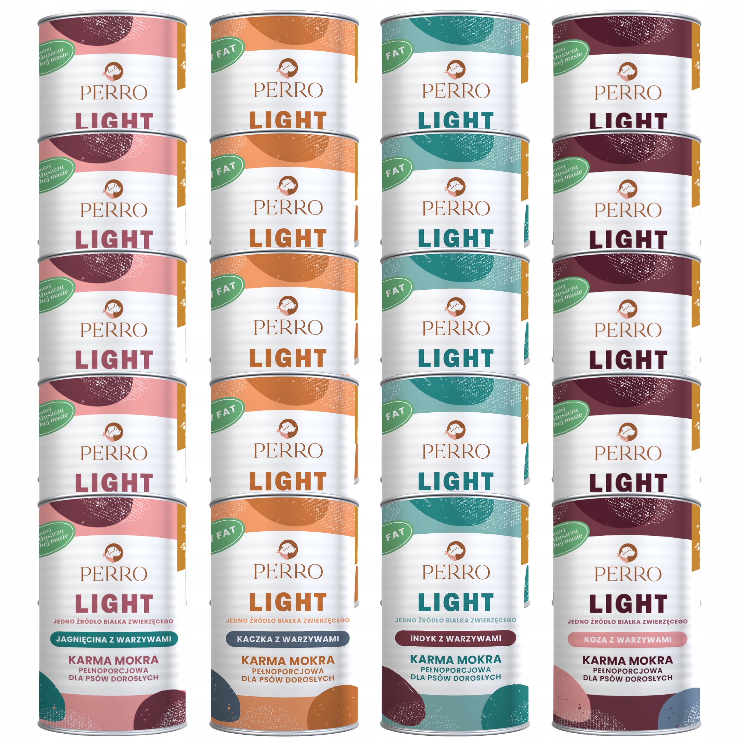 Levně Perro Light Monoproteinové krmivo pro psy mix chutí 20 x 400 g