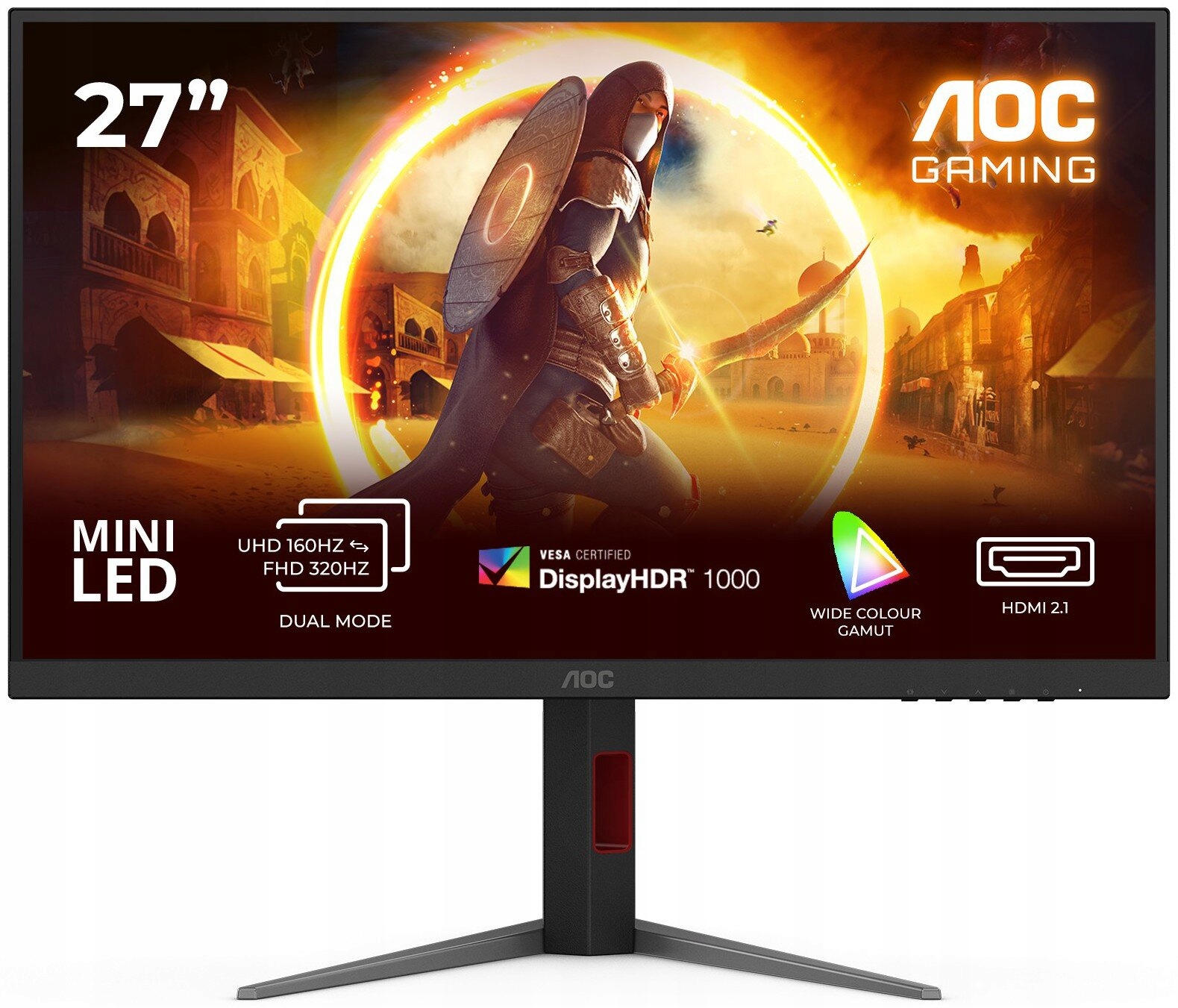 Aoc Monitor U27G4XM 27 palců Fast Ips 4K 160Hz Mini Led Hdmi Dp Pivot