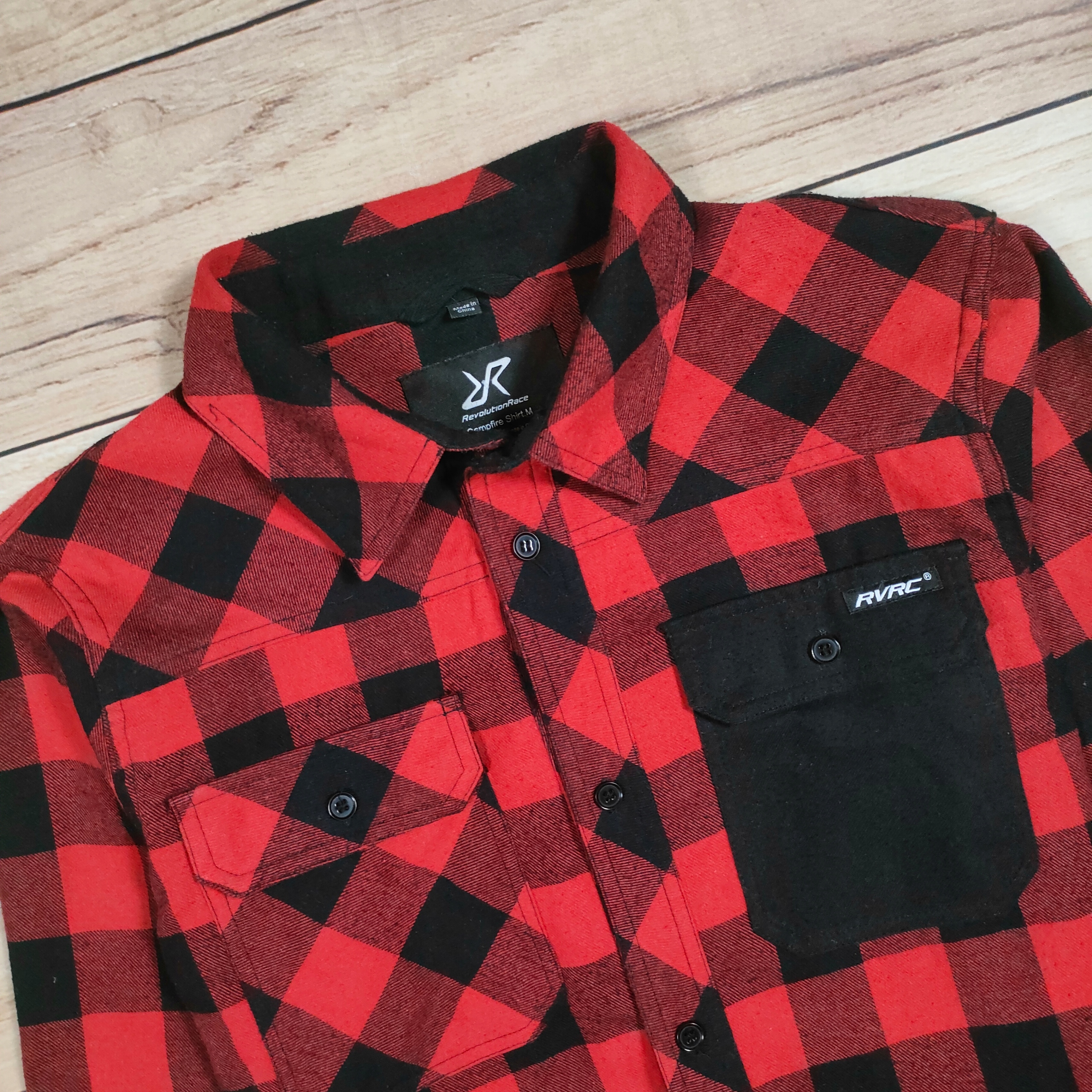 REVOLUTIONRACE Campfire Koszula Męska w Kratę Logowana r. M Kolekcja Campfire