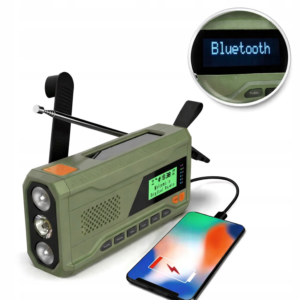 Přenosné Solární Rádio Klika Omáčka Ai&jl Dynamo Nouzová Svítilna Powerbanka