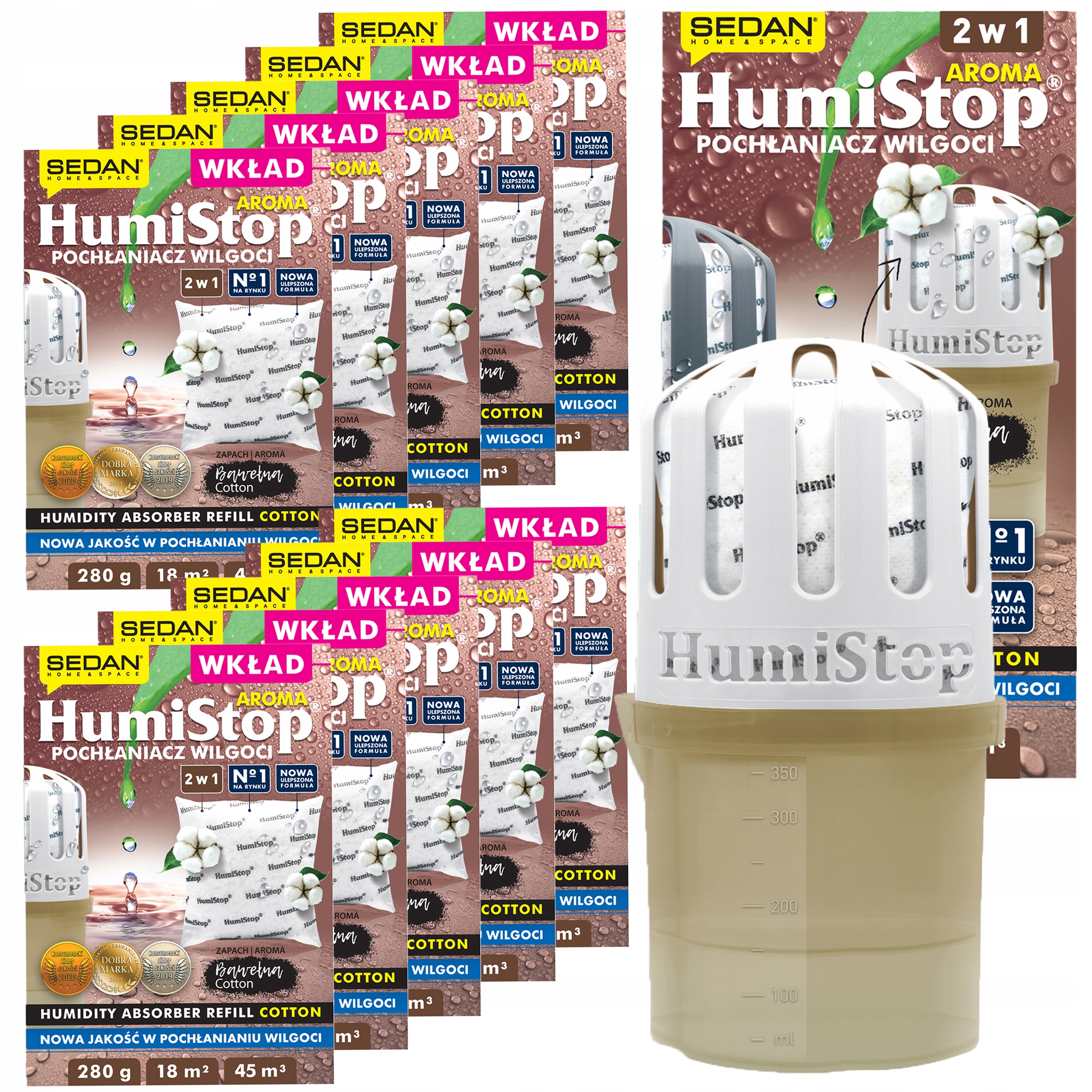 Pohlcovač Vlhkosti Humistop S Vložkou 10xVLOŽKA Zásoba 280g Vůně Bavlna