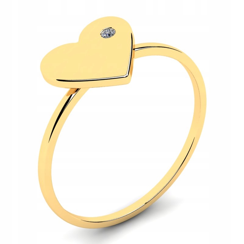 

Pierścionek Złoty Serce Z Błyszczącą Cyrkonią 14KR