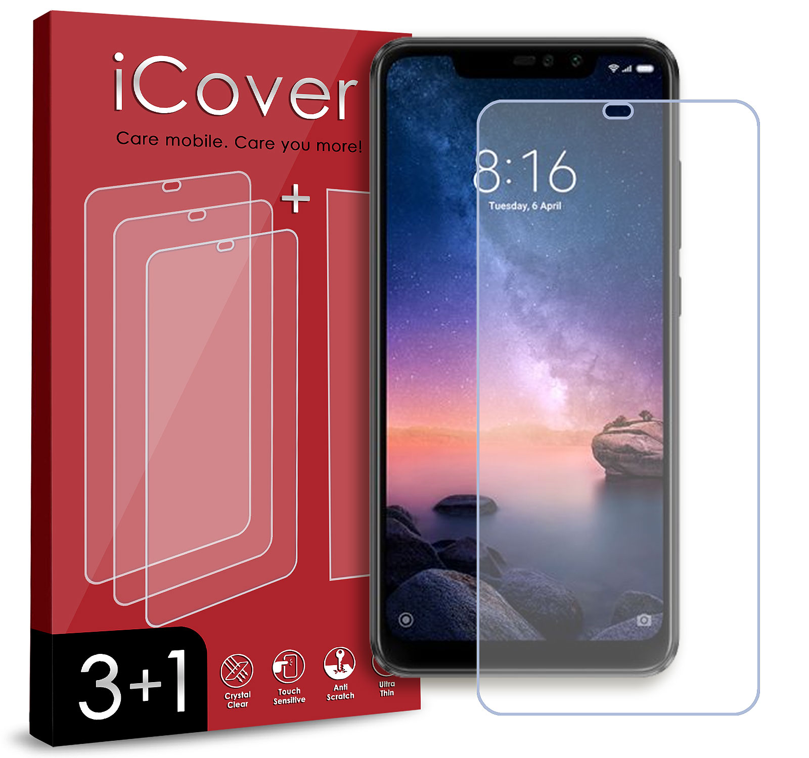 

3+1 Niepękające Szkło Do Xiaomi Redmi Note 6 Pro