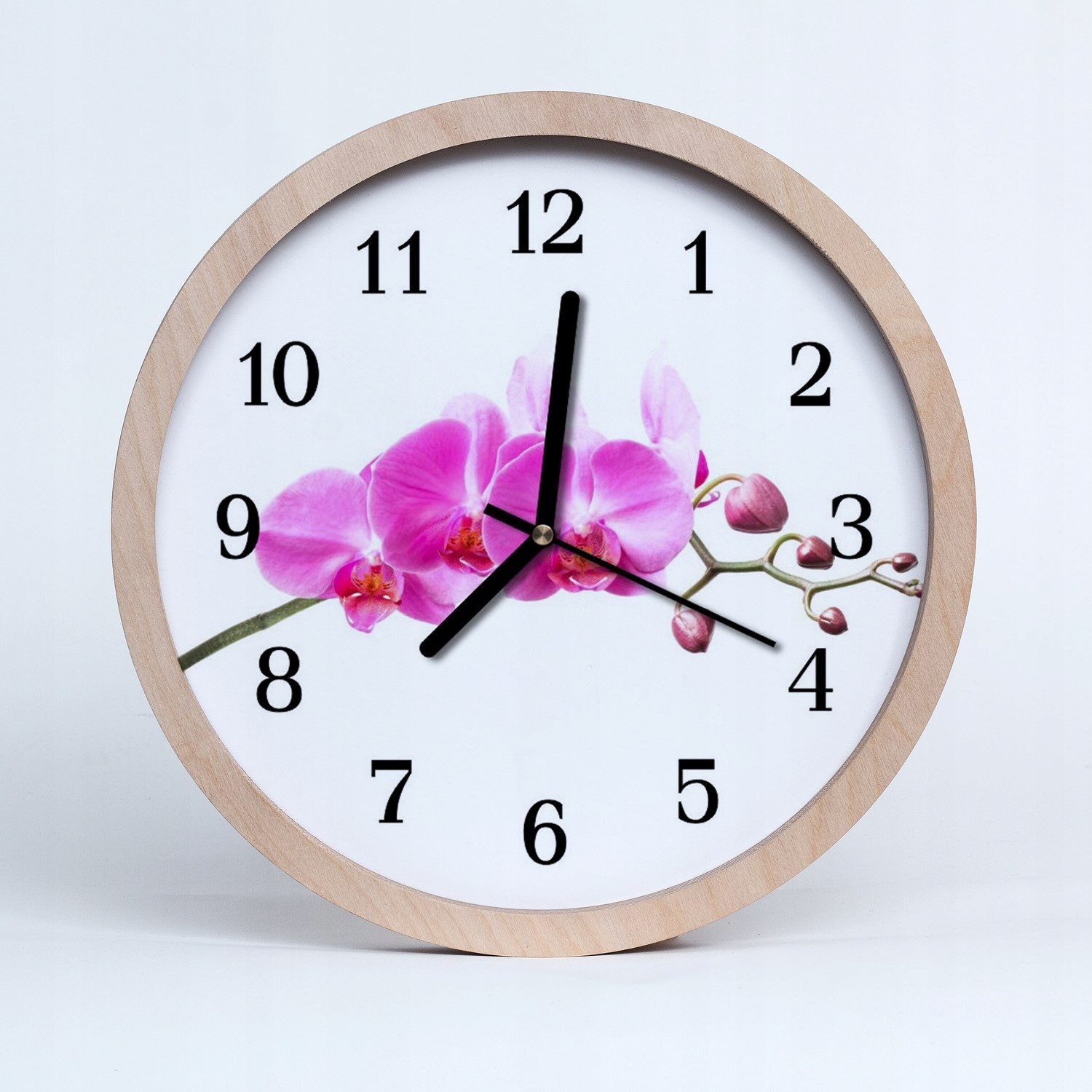 Nástěnné hodiny překližka loft Orchidej Květiny 20 cm