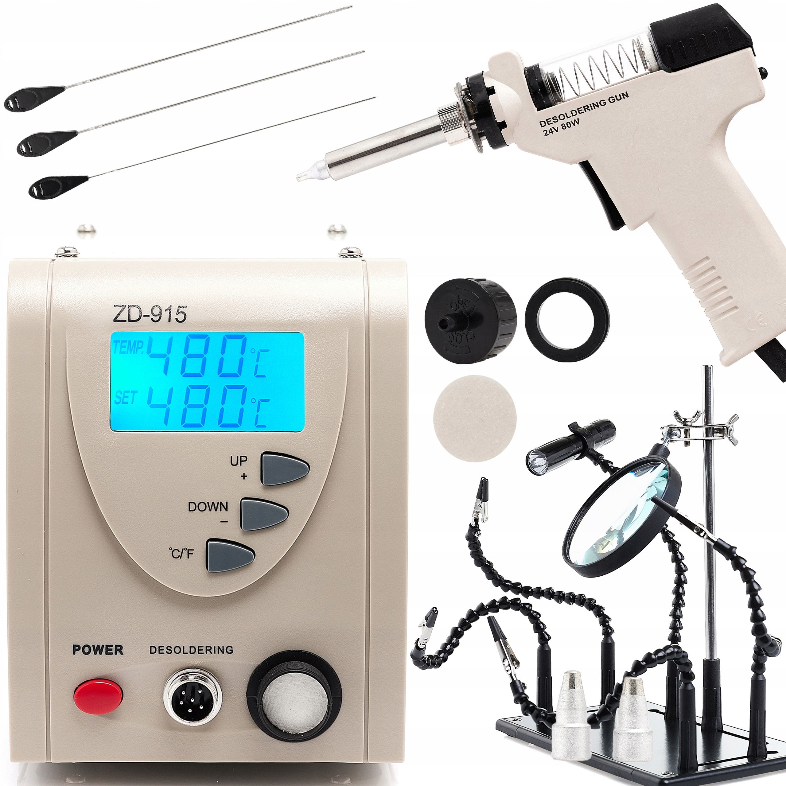 Pájecí Stanice Odpájecí ZD-915 140W Třetí Ruka Sada Techrebal