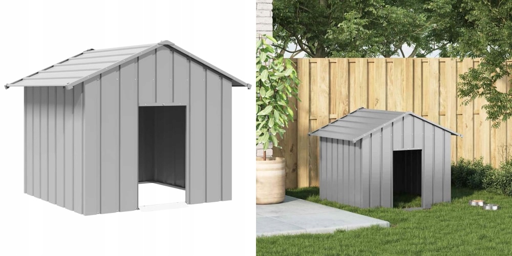 131x101x102 cm, psí bouda se střechou, ocel