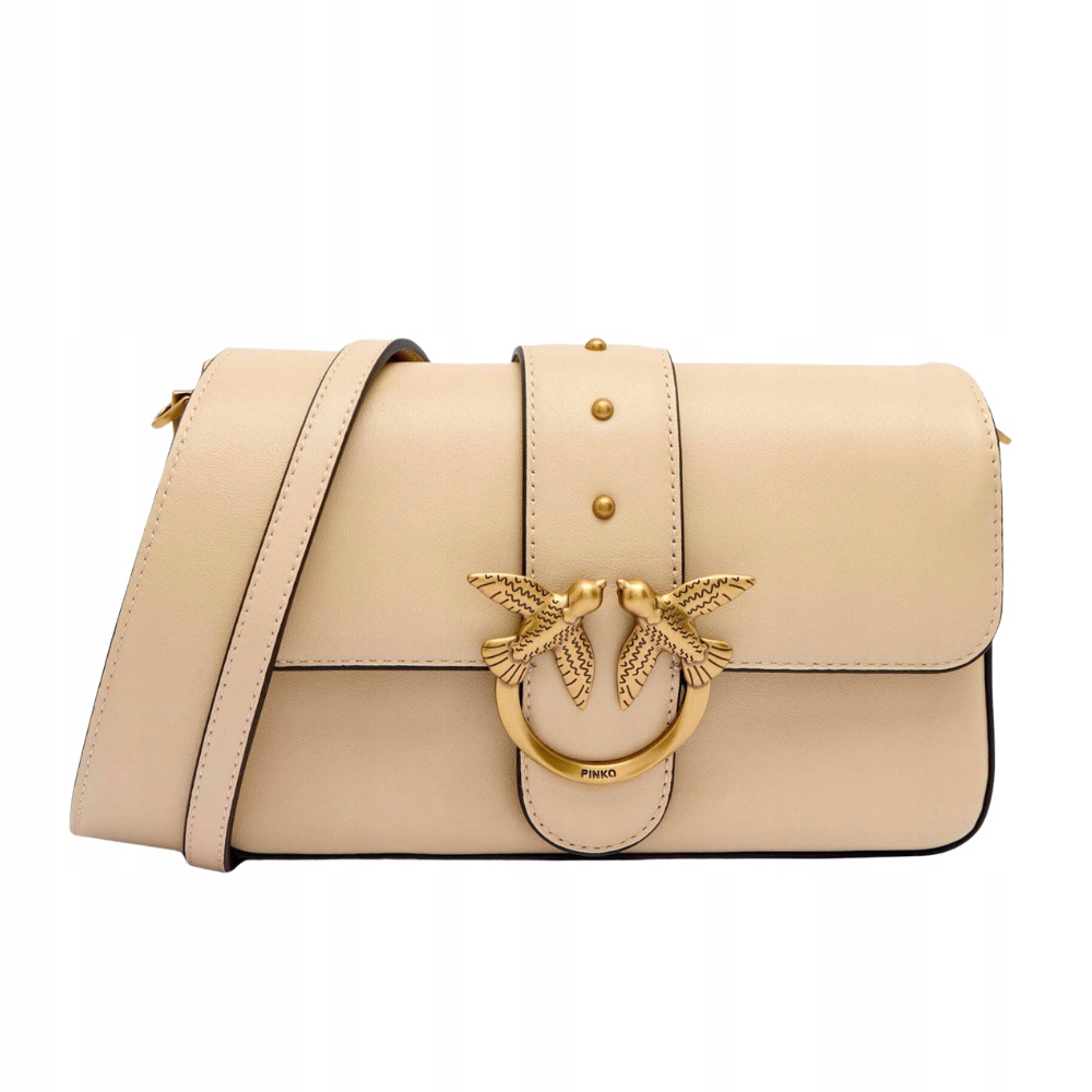 Pinko Béžová psaníčko Love One Mini Slouchy Fl Vitello Morbido