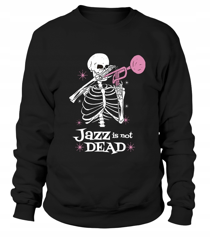 Pánská Mikina Kostra Jazz Is Not Dead 2XL Černá Pro něj Chlapa Manžela Chlapa