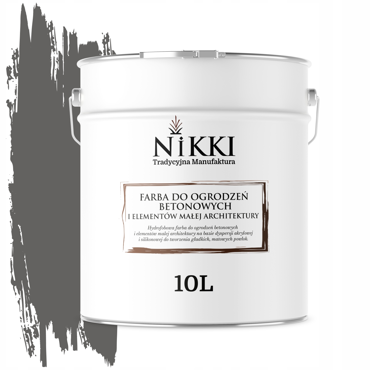 Farba Na Maľovanie Plotov 10 L Betónových Kvetináčov Šedá Tmavá F276