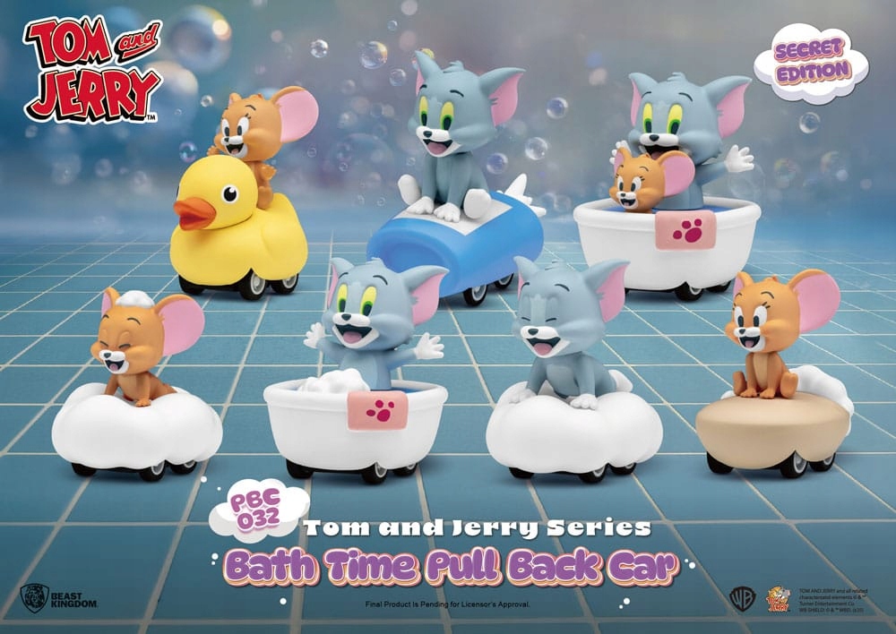 Tom a Jerry Autíčka Pull-Back Čas koupání Blind Box 6-balení