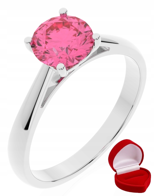 Zlatý Prstýnek 585 14k Safír 1 ct Bílé Zlato R21