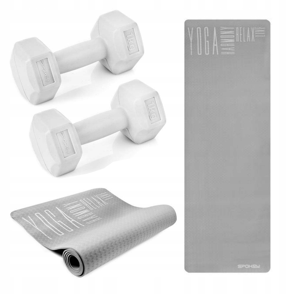 

Mata do ćwiczeń antypoślizgowa +Hantle 2x1 kg