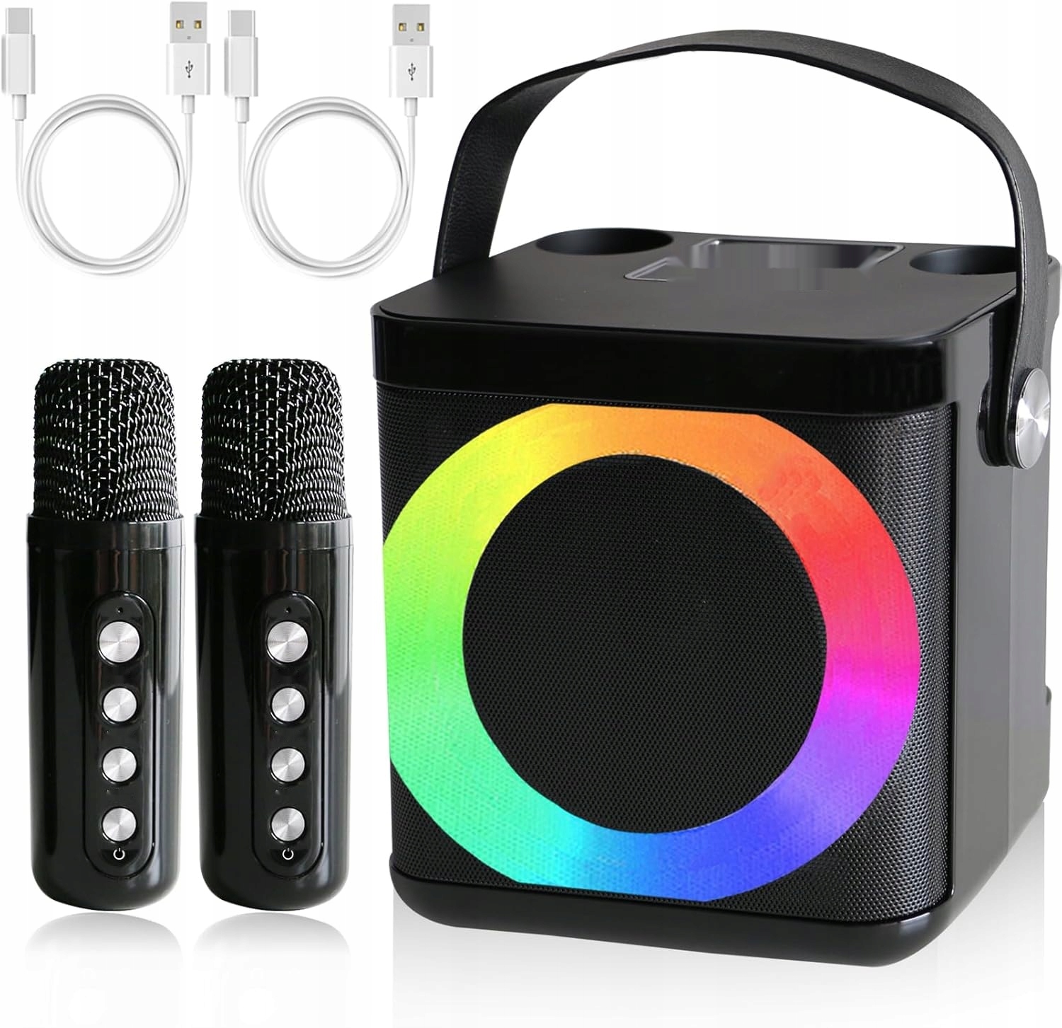 KARAOKE MASZYNA Z 2 MIKROFONAMI BLUETOOTH LED DLA DZIECI I DOROSŁYCH — miniatura 13