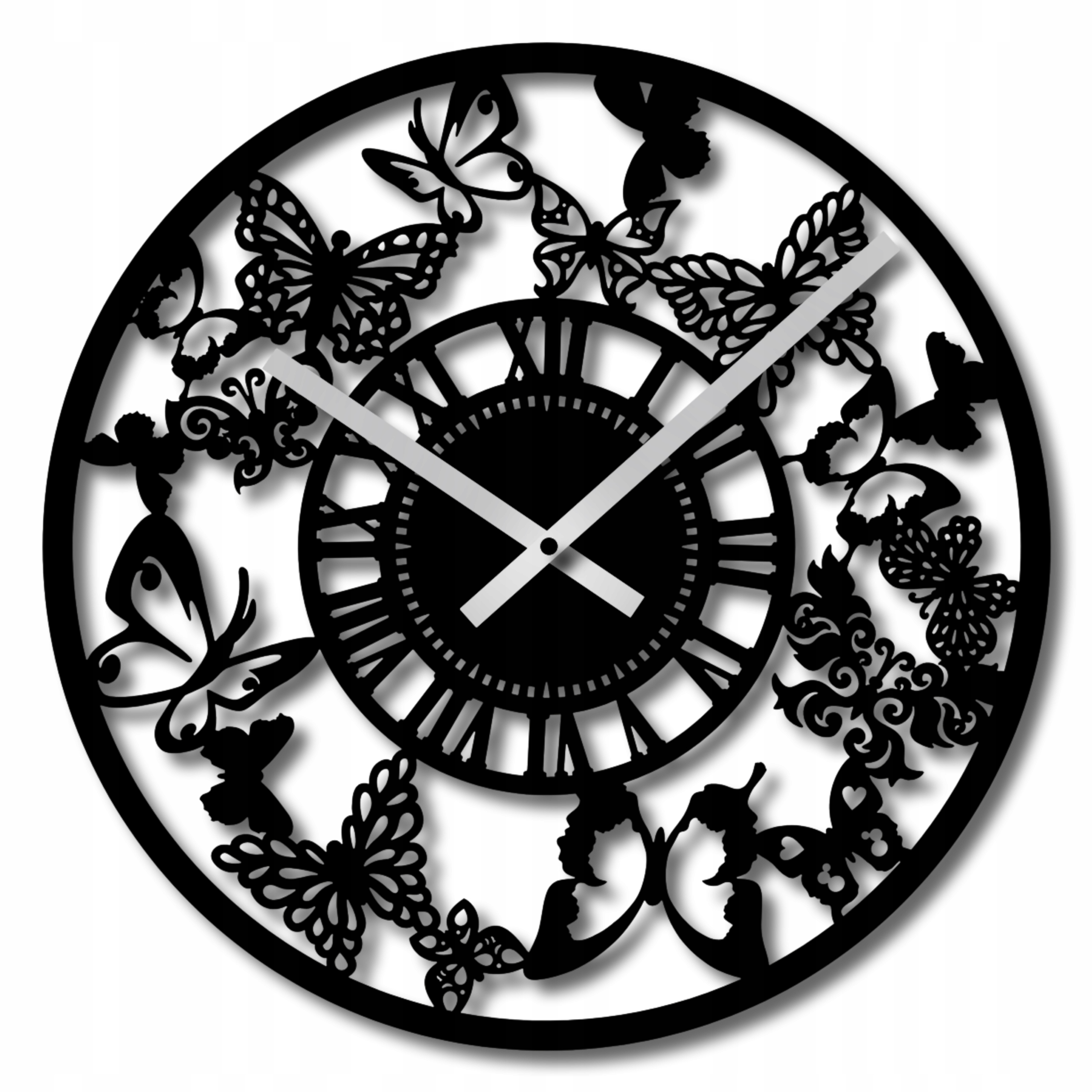 Nástěnné Hodiny 60 cm Velké Do Obývacího Pokoje Motýli Motýlci Nástěnné Hodiny Do Kuchyně