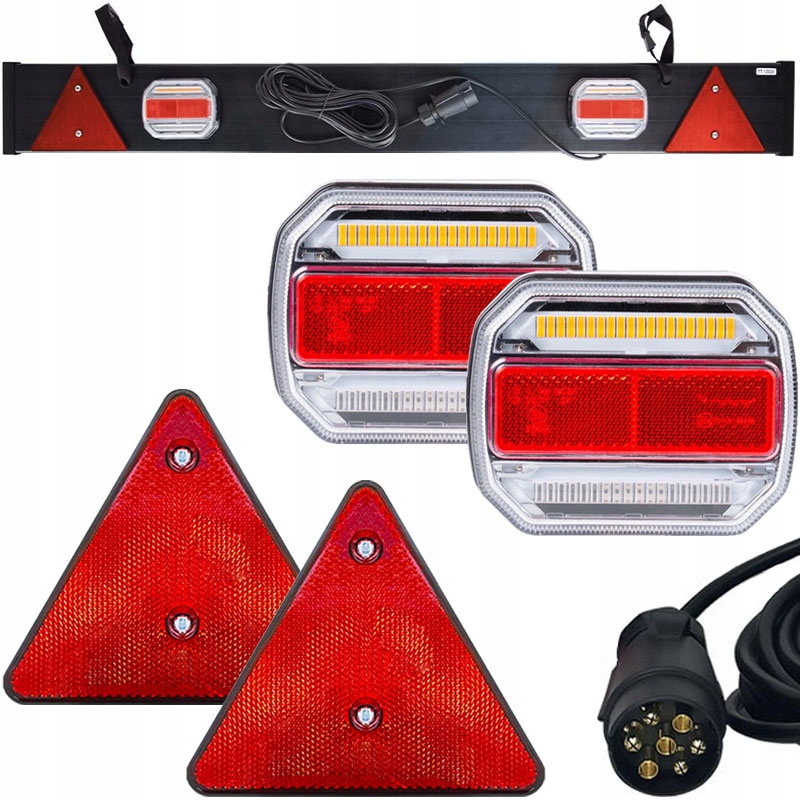 LAMPY ZESPOLONE LED 12/24V Z DYNAMICZNYM KIERUNKOWSKAZEM NA BELCE