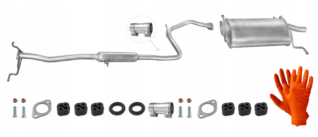 Kia Pride 1.3i Hb 5D 47 kW (od roku 1991) Tlumič