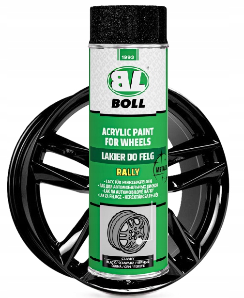 Lakier Do Felg Samochodowych Spray Czarny Metalik 500ML 0010137 Rally Boll
