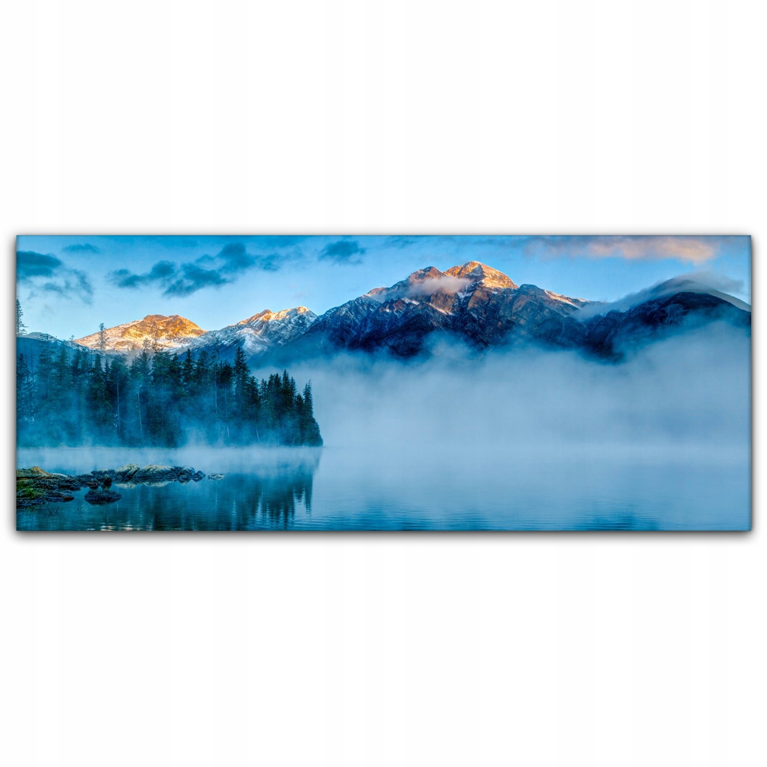 

Nowoczesny Canvas 125x50 Mgła Góry Wschód Słońca