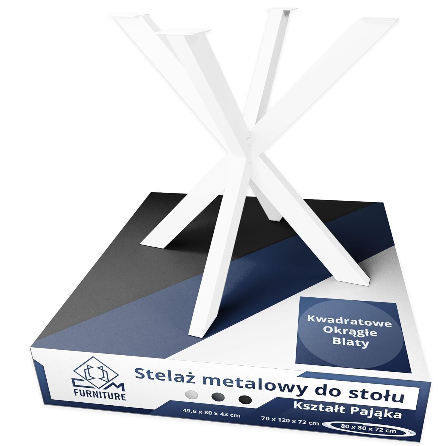 Noha Na Stôl Kovový Rám Na Stolík Lavičky Pavúk Loft Silná Biela