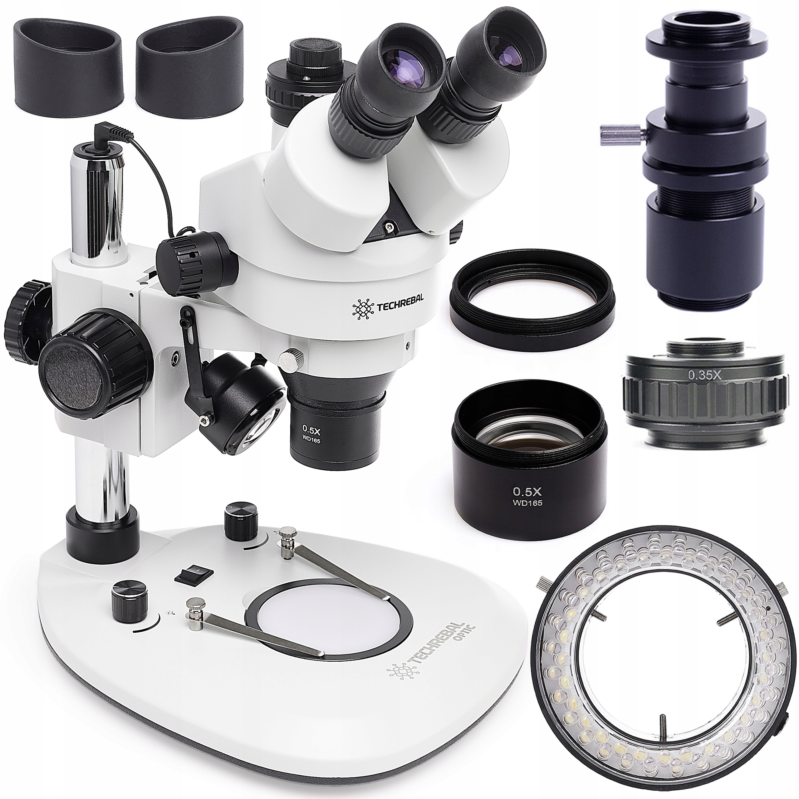 Stereoskopický Optický Mikroskop 7-45x 10HT Plus 56xLED spodní horní světlo