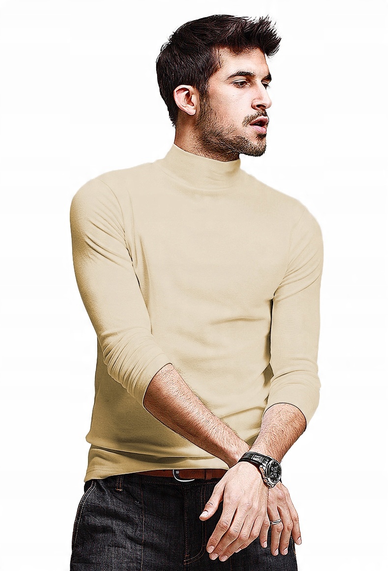 

Elegancki Sweter Męski Golf Golfy N03 r XXL beżowy