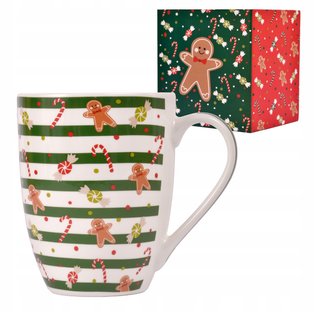 Kubek świąteczny 340 ml | Piernik Paski