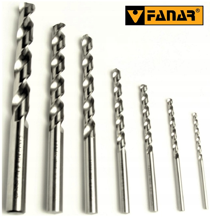 Wiertła Inox Hss Co5 pod gwint M3 M12 Fanar 7szt