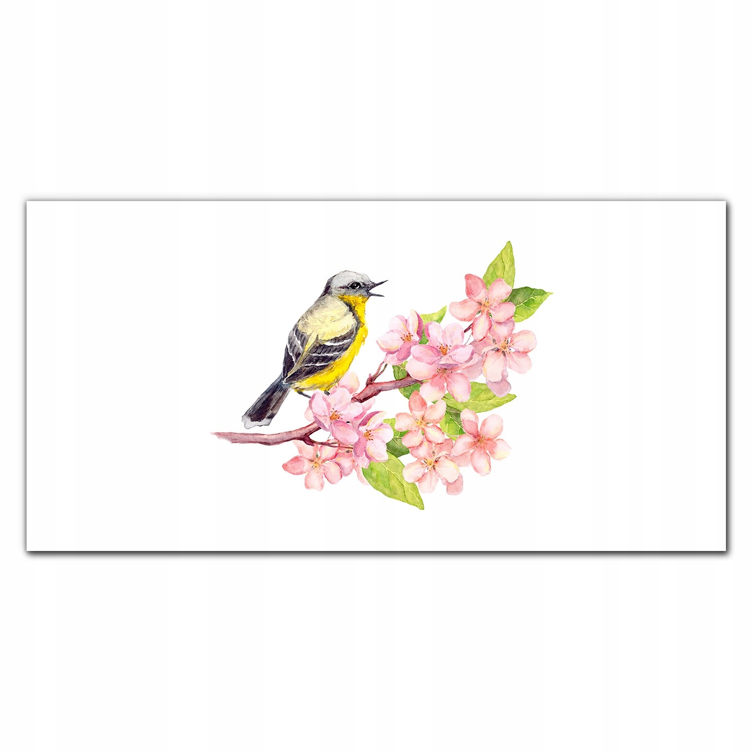 Obraz na plátne na ráme Vták kvety 140 x 70 cm