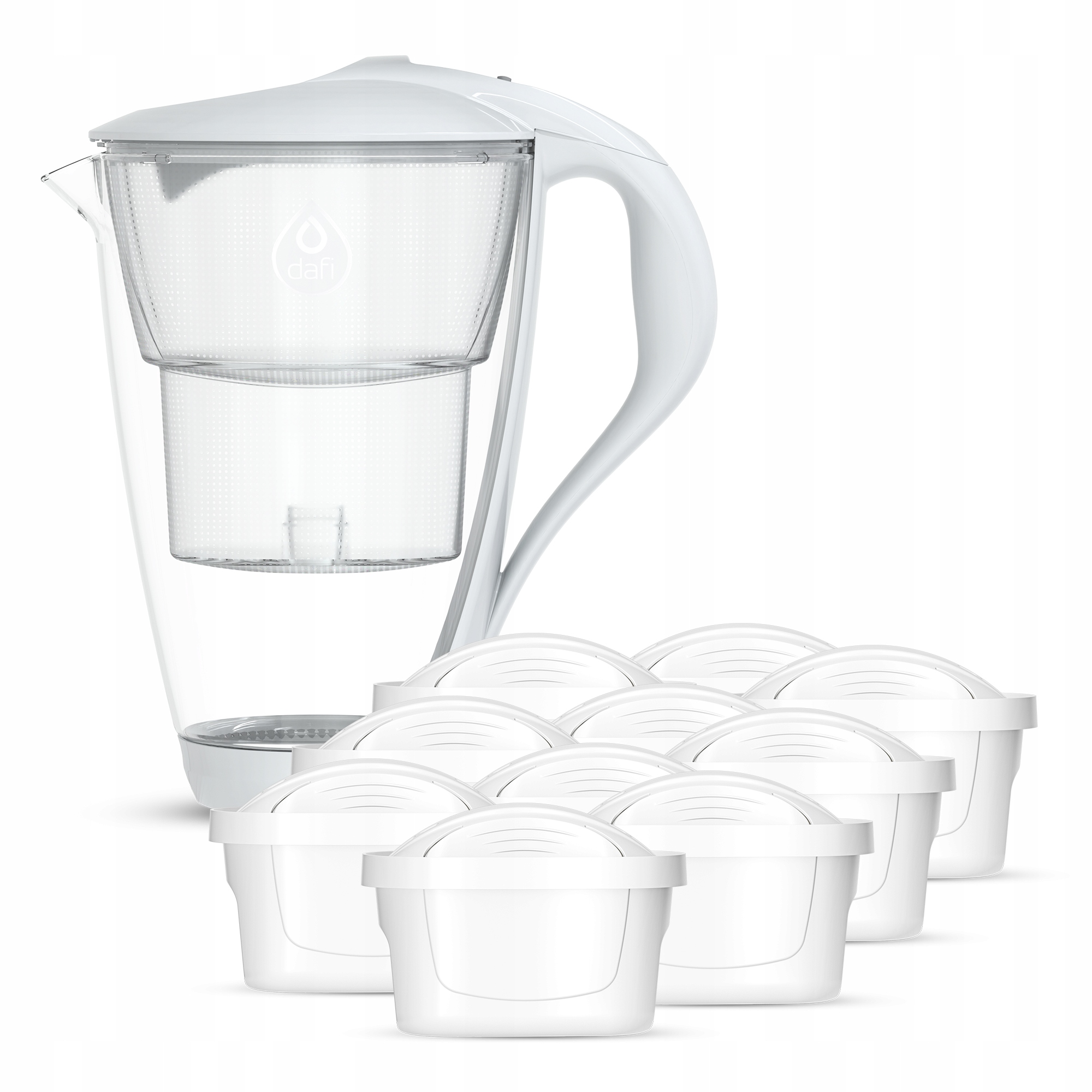 Szklany dzbanek Dafi Crystal Led biały 10xUnimax