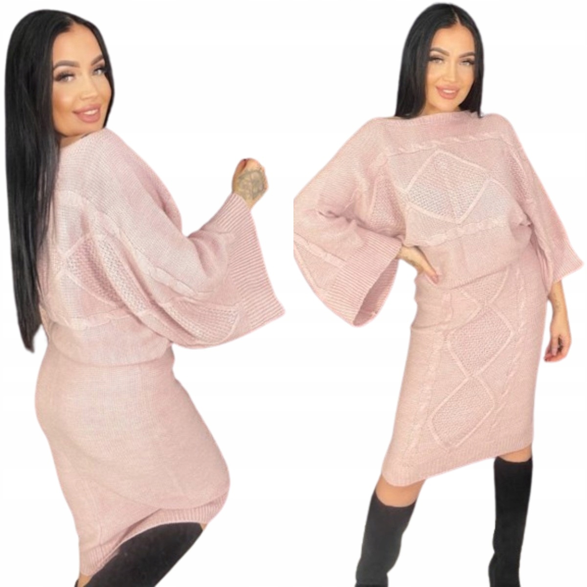 Sada Svetru Sukně Svetr Verona Pudrová Růžová