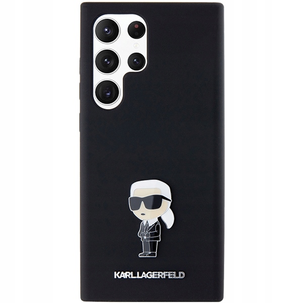 Karl Lagerfeld Silicone Ikonik Metal Pin Pouzdro pro Samsung Galaxy S24 Ultra