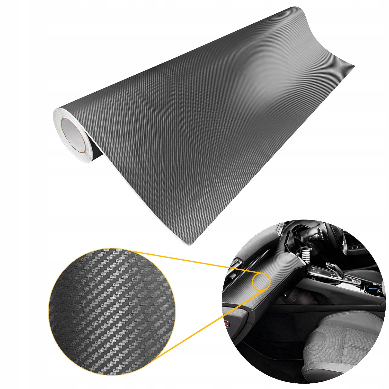 Ochranná fólia na karosériu do auta Kokpit Carbon 3D Grafitová