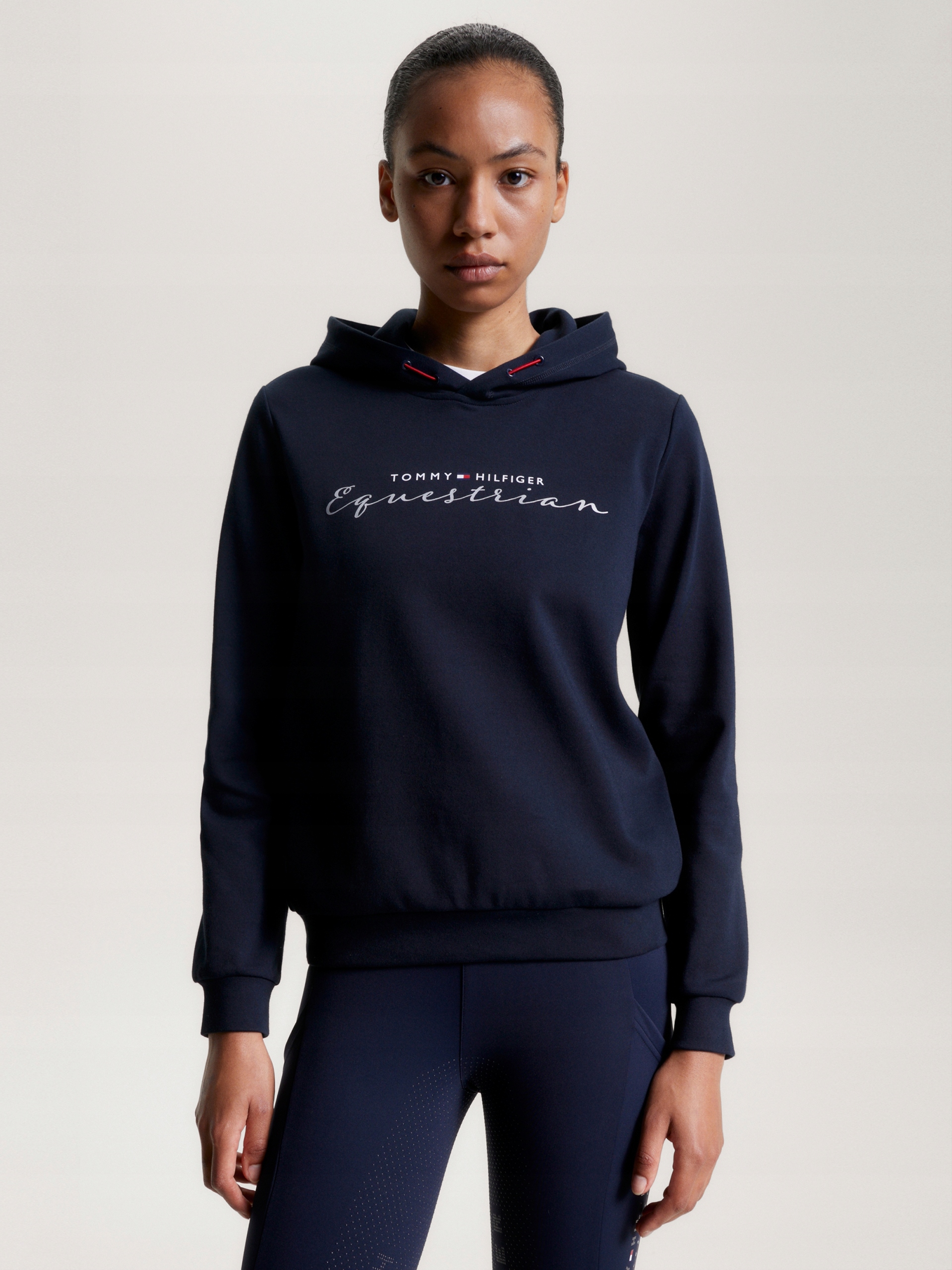 Tommy Hilfiger, Bluza damska z metalicznym logo, Desert Sky Xxs