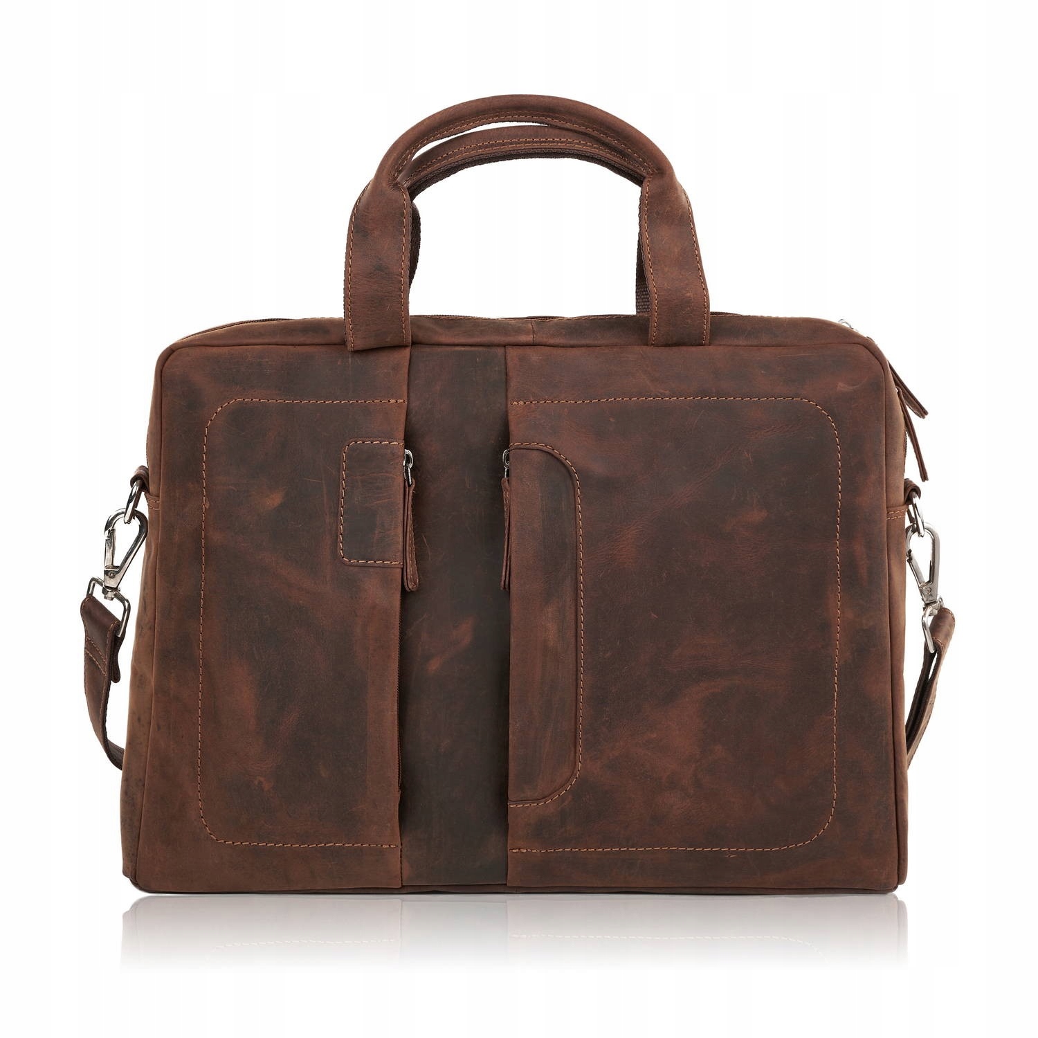 Pánská kožená taška na notebook s úchytem na kufr, hnědá Paolo Peruzzi