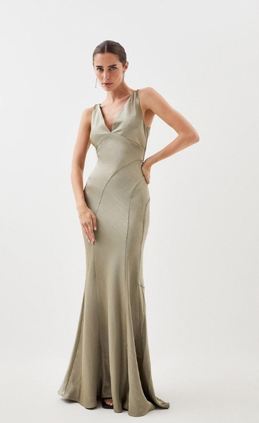 Karen Millen Šaty Pro Nízké Saténové 40 1Y1A