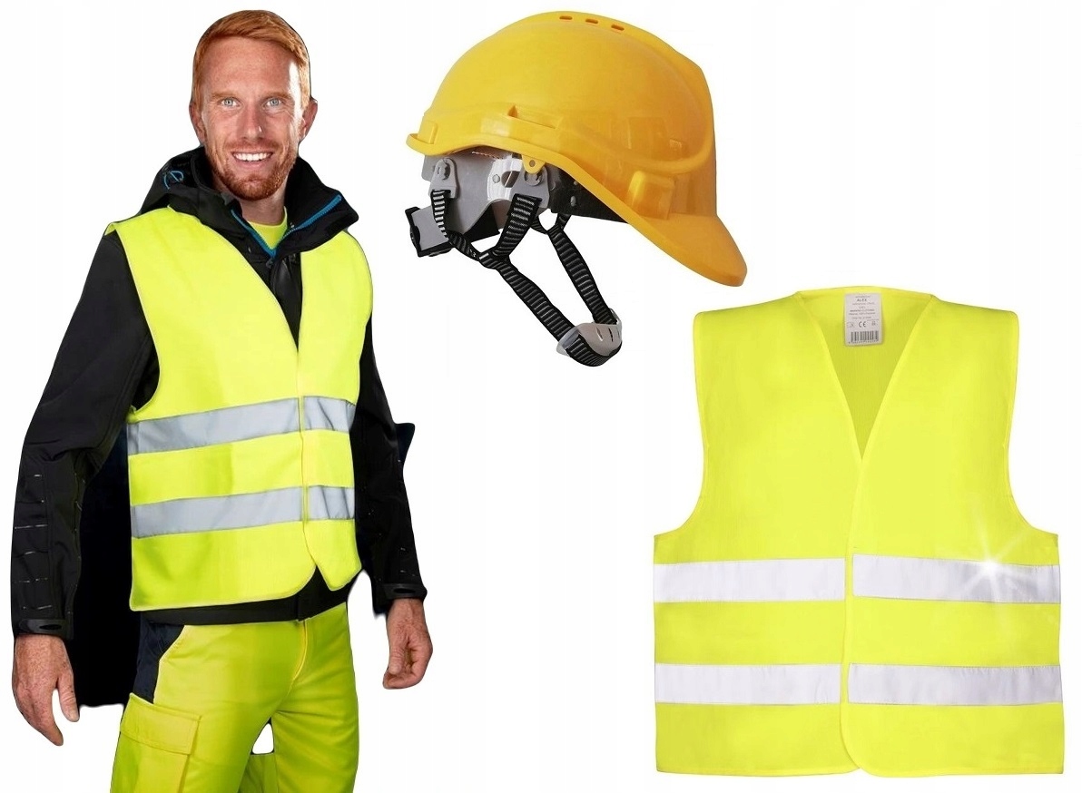 

Kask Roboczy Ochronny+Kamizelka Ostrzegawcza Ardon