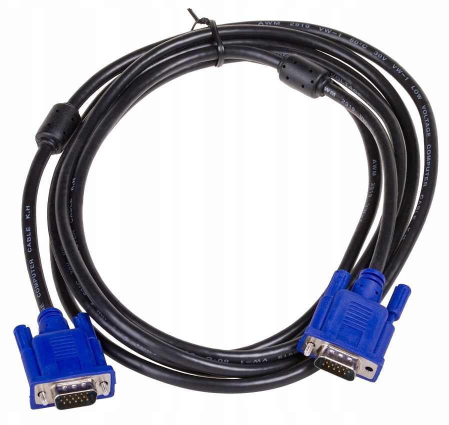 KABEL VGA-VGA do MONITORA VGA D-SUB FULL HD 2m KABEL 15 PIN Marka inna