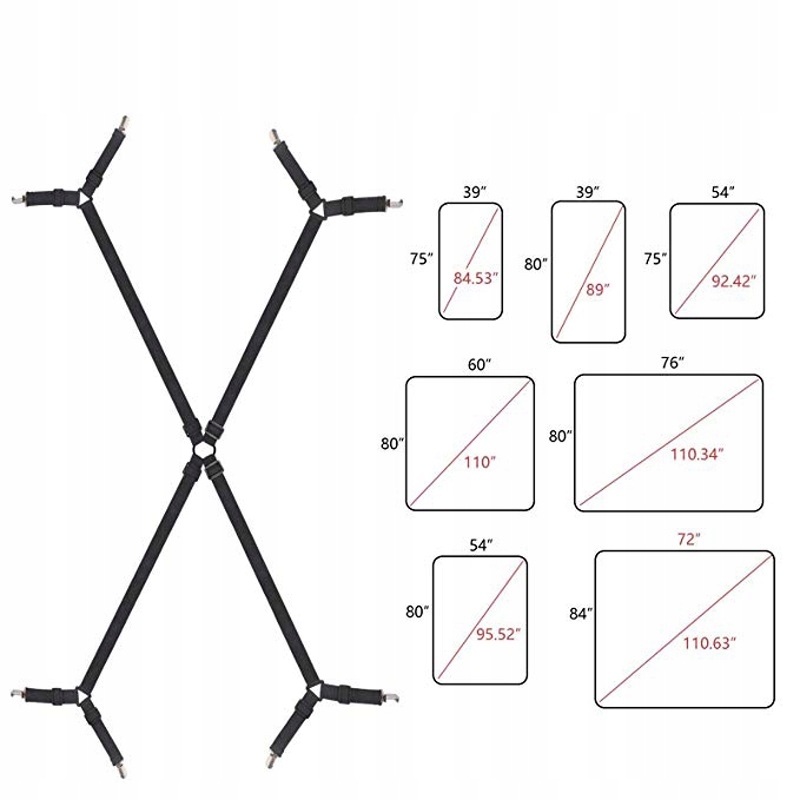 Uchwyty KLIPSY ZAPIĘCIE do Prześcieradła NA Materac Trzymają prześcieradło Długość 2.4 cm