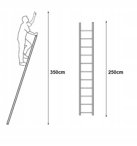 DRABINA PRZYSTAWNA ALUMINIOWA 2,5M WYTRZYMAŁA 1x9 Marka inna