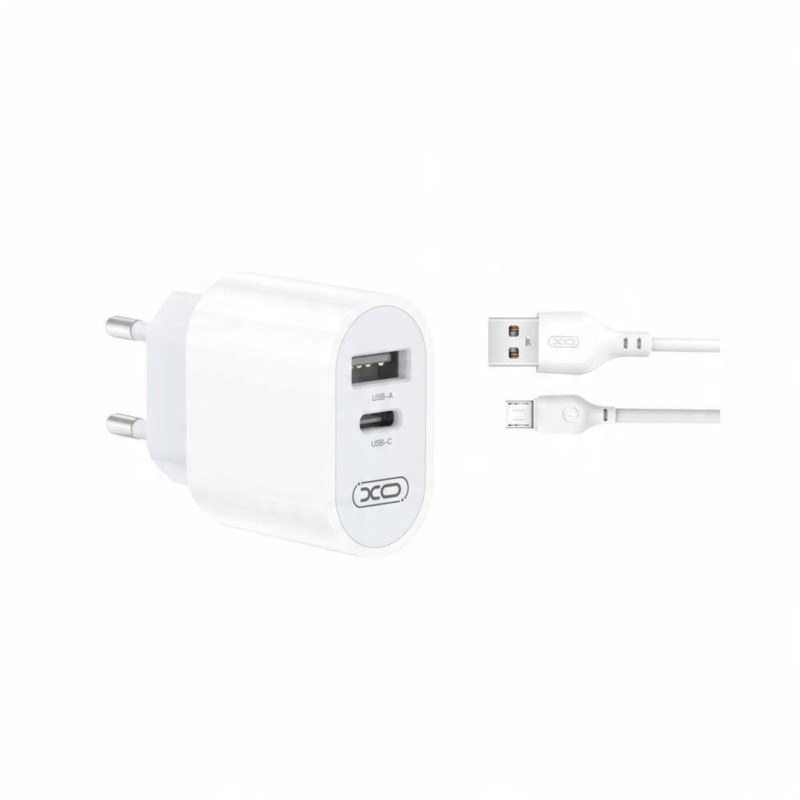 

Szybka Ładowarka Sieciowa Usb/usb C+kabel microUSB