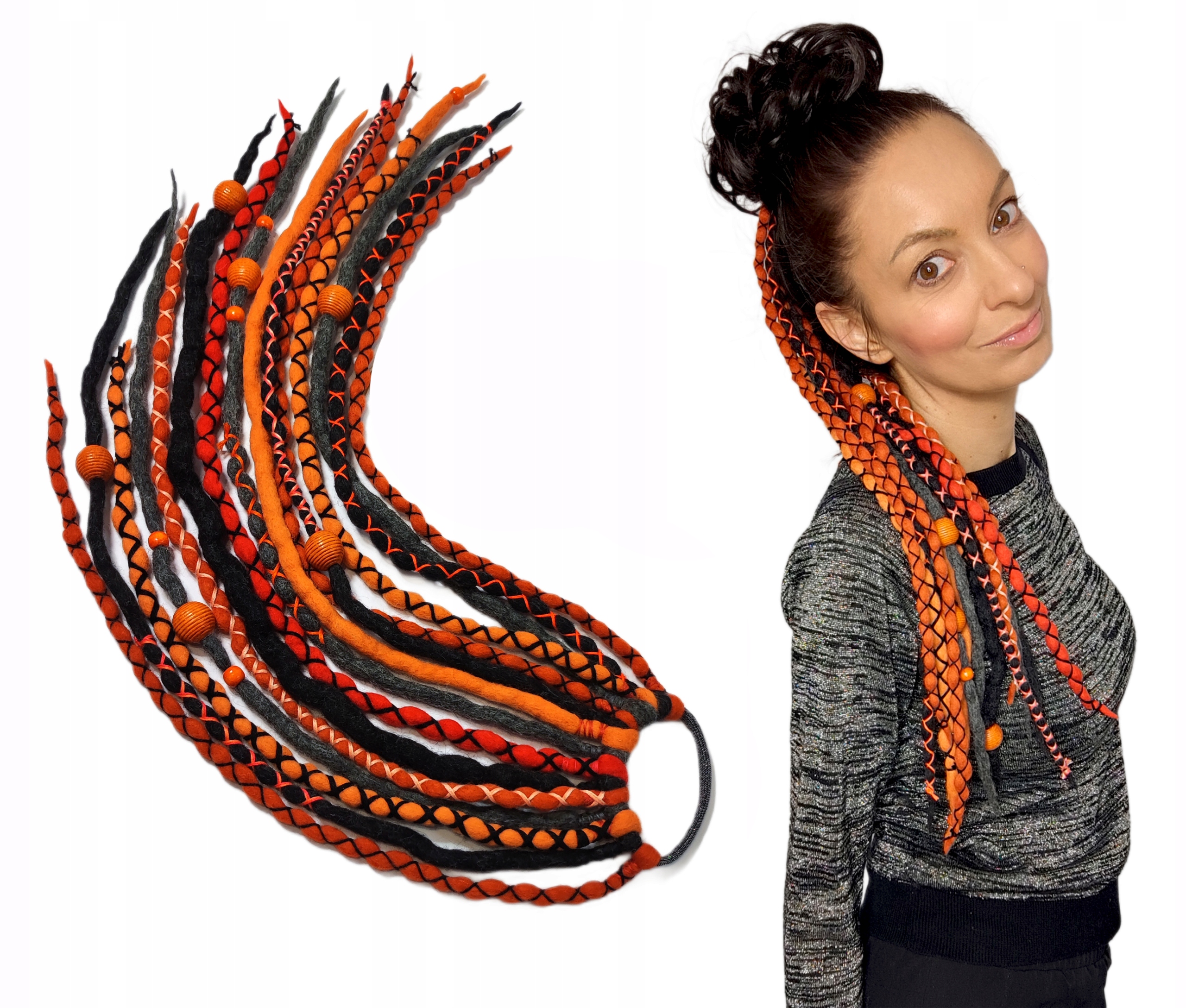 Vlněné pastelky na gumičce, Poník na gumičce, oranžové, Tančící Plamen