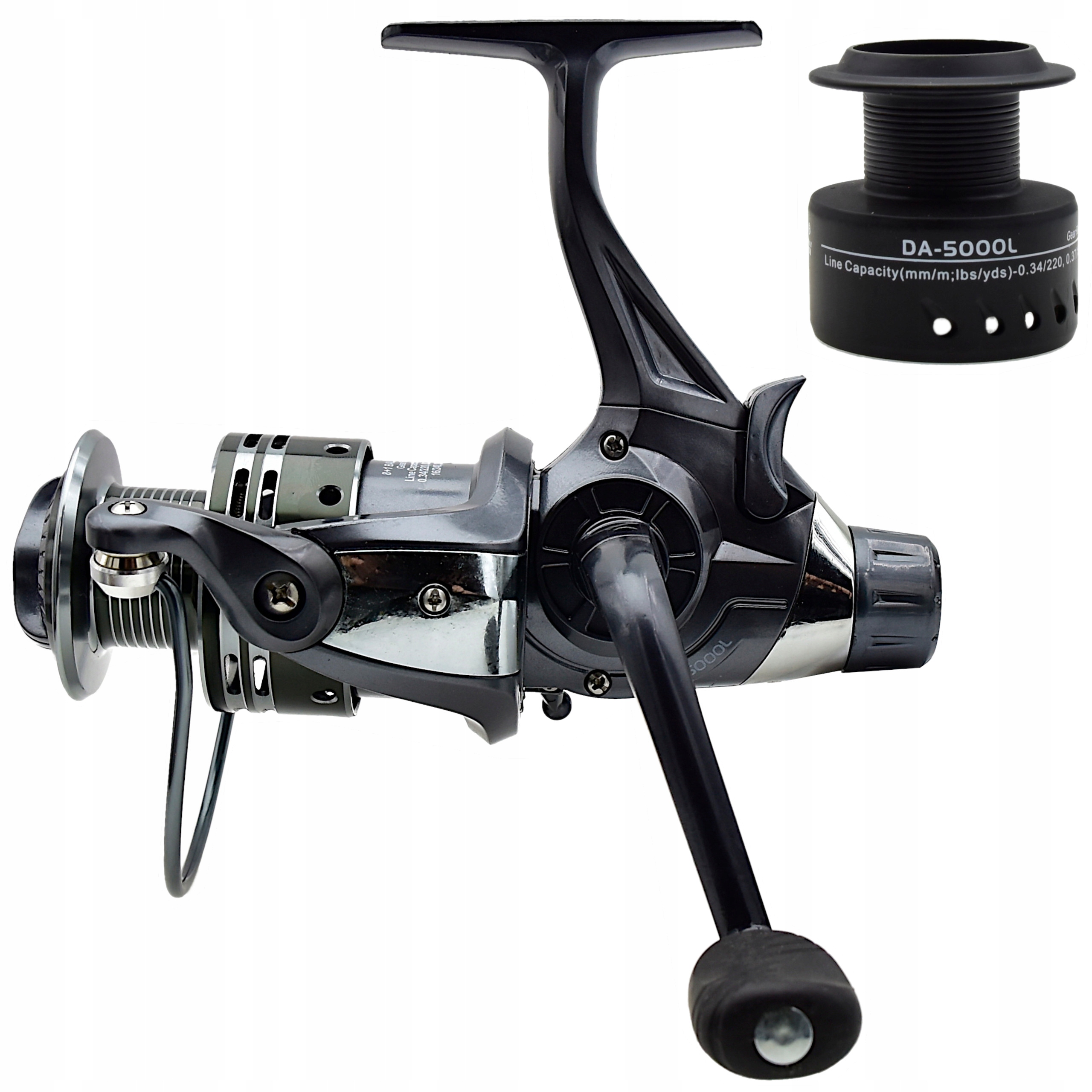 Kołowrotek Karpiowy Grunt DA-5000L wolny bieg feeder 8+1BB zapas szpula