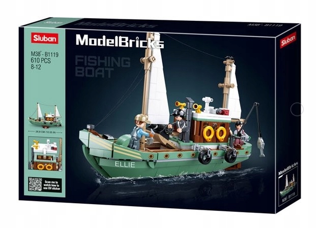 KLOCKI SLUBAN MB Statek Kuter rybacki 610 el
