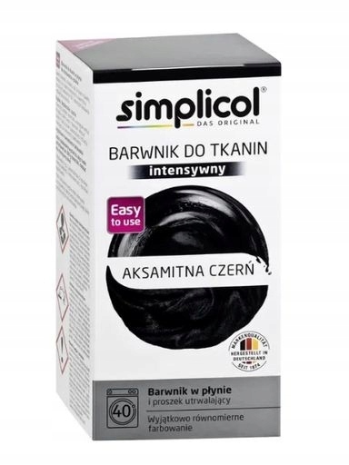 2x Simplicol sametová černá barva na tkaniny, 550 g