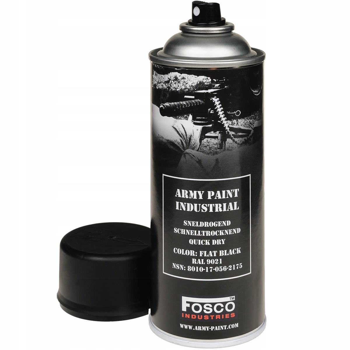 Farba w Sprayu Fosco Lakier Wojskowy do Maskowania 400ml Flat Black