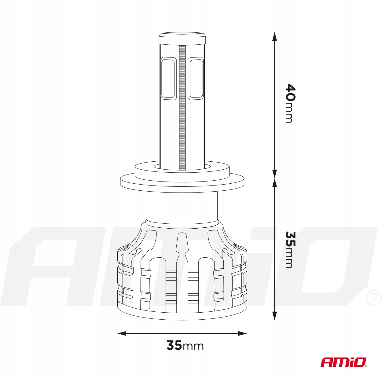 Żarówki samochodowe LED seria COB HB3 6500K AMIO-02846 Producent Amio