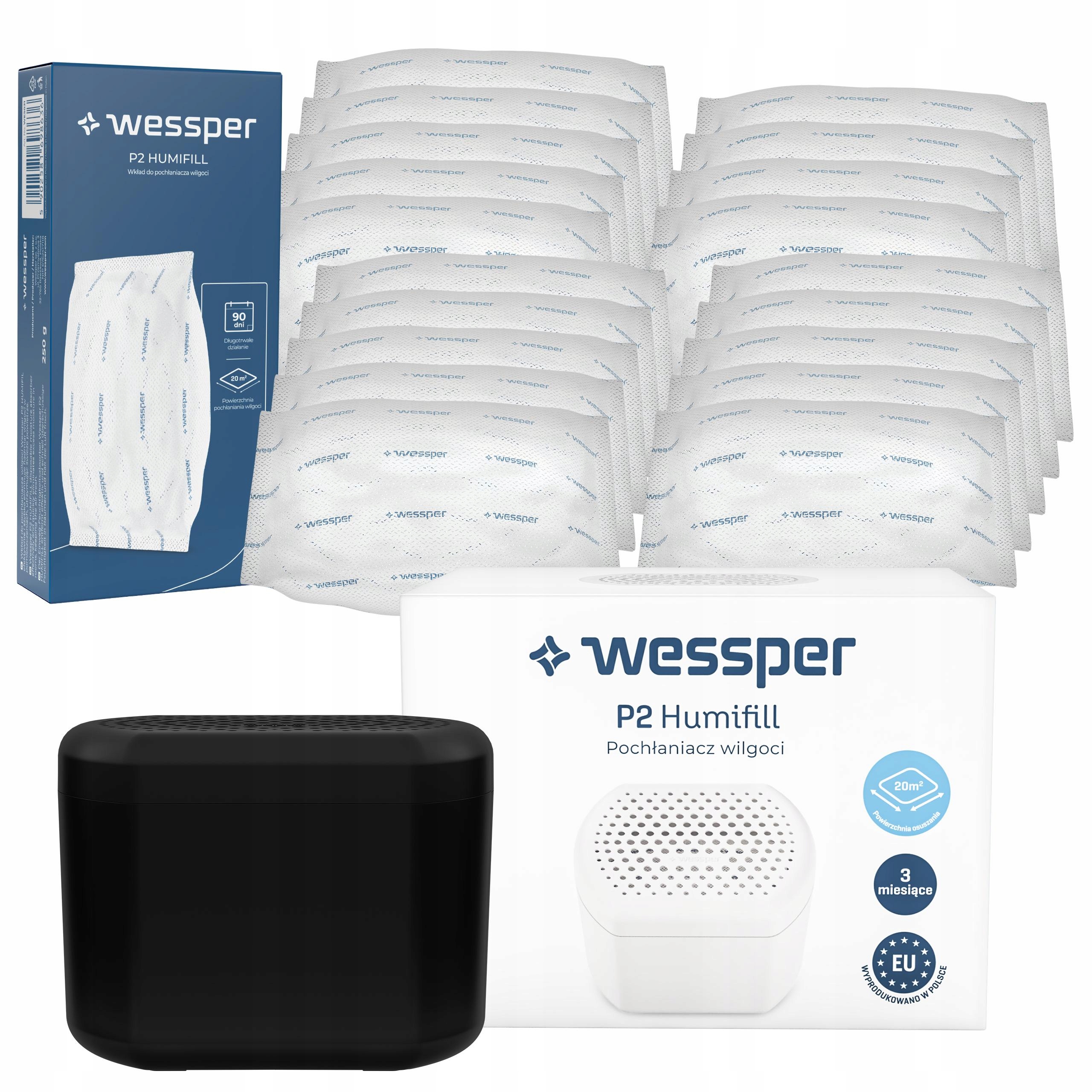 Wessper P2 Humifill: pohlcovač vlhkosti 20 x náplně do pohlcovače